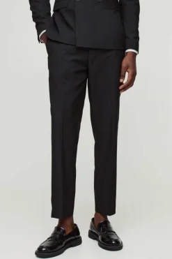 Outlet boohooMAN Slim Cropped Suit Trousers black