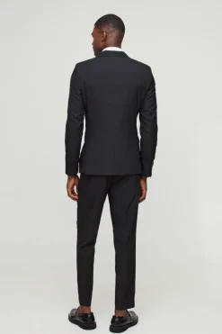Outlet boohooMAN Slim Cropped Suit Trousers black