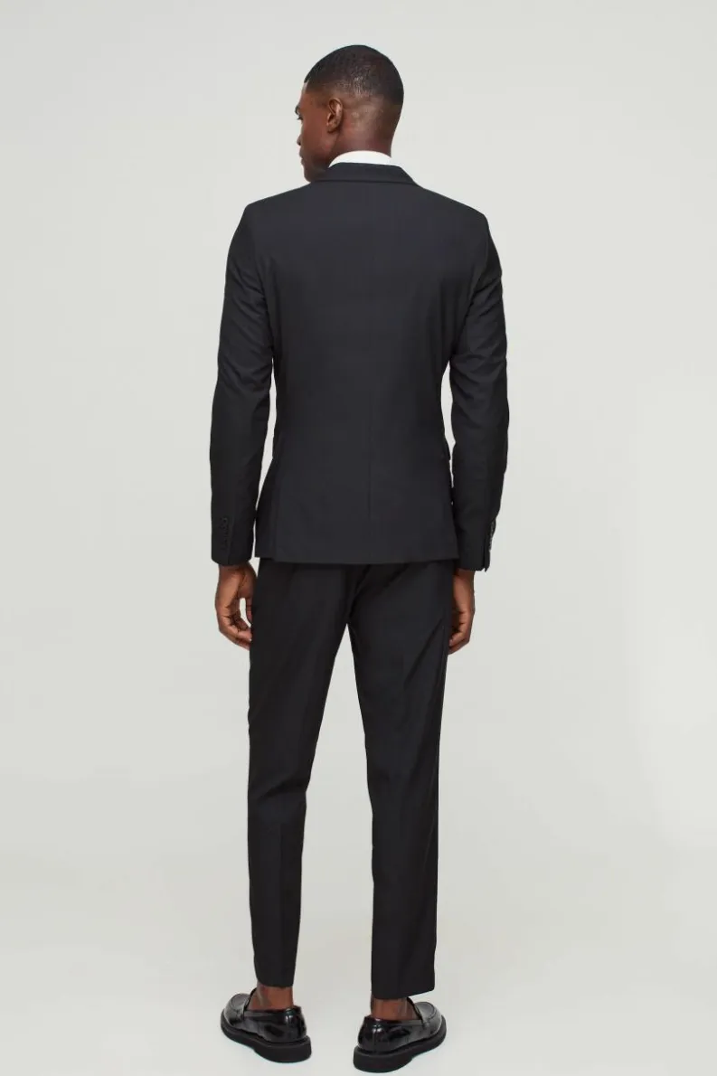 Outlet boohooMAN Slim Cropped Suit Trousers black