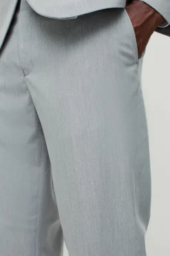 New boohooMAN Slim Cropped Suit Trousers grey