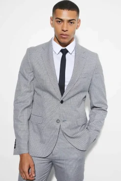 Outlet boohoo Slim Dogtooth Crop Suit navy
