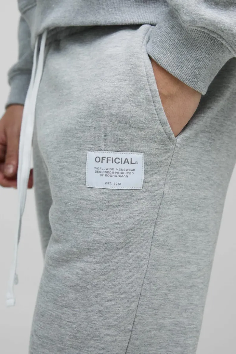 Clearance boohooMAN Slim Fit Flare Stacked Woven Tab Gusset Jogger grey marl