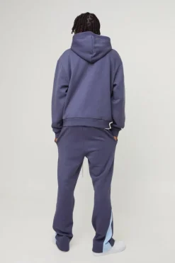 Cheap boohooMAN Slim Fit Graffiti 13 Varsity Gusset Jogger purple
