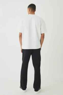 Clearance boohooMAN Slim Fit Jersey Twill Pintuck Jogger black