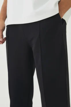 Clearance boohooMAN Slim Fit Jersey Twill Pintuck Jogger black