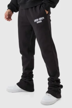 Outlet boohooMAN Slim Fit Ltd Edition Super Stacked Jogger black