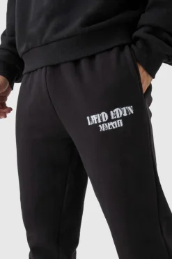 Outlet boohooMAN Slim Fit Ltd Edition Super Stacked Jogger black