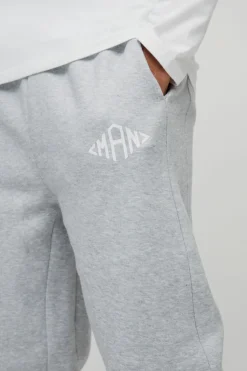 Discount boohooMAN Slim Fit Man Diamond Colour Block Joggers grey marl