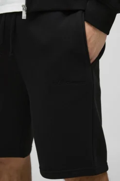 Flash Sale boohooMAN Slim Fit Mid Length BM Signature Shorts black