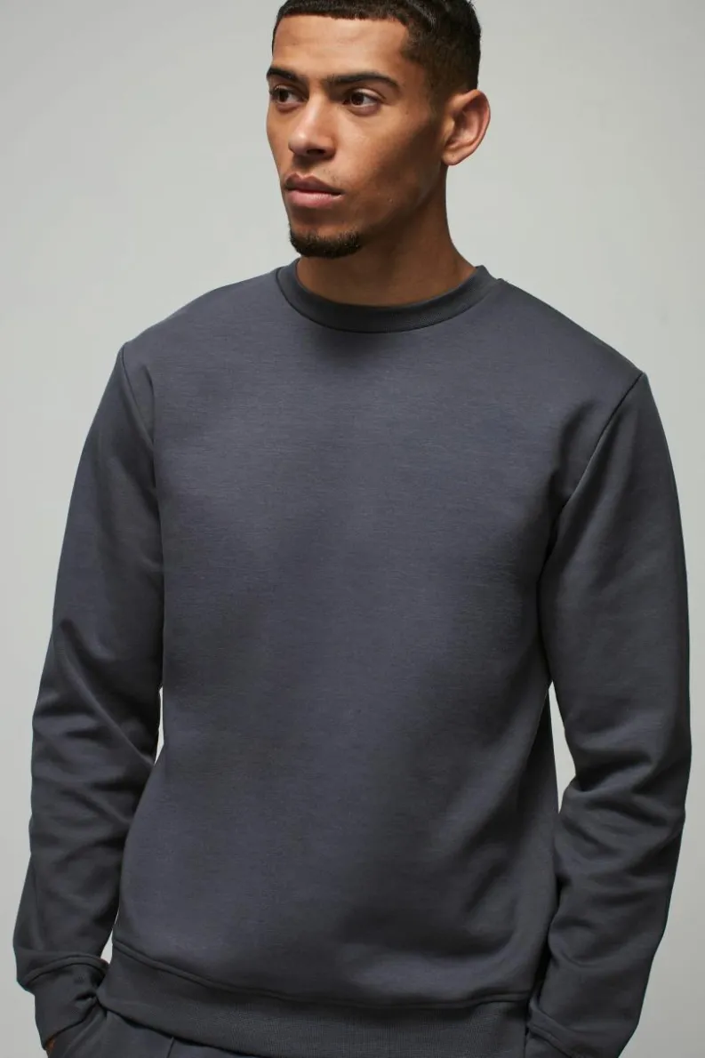 Best boohooMAN Slim Fit Peached Sweat slate grey