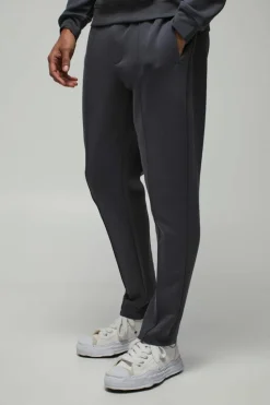 Clearance boohooMAN Slim Fit Peached Tapered Pintuck Jogger slate grey