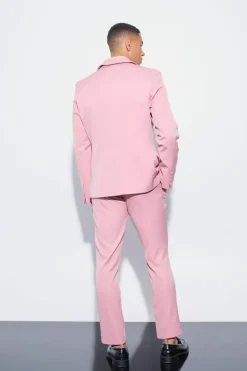 Cheap boohoo Slim Fit Pink Suit dusty pink