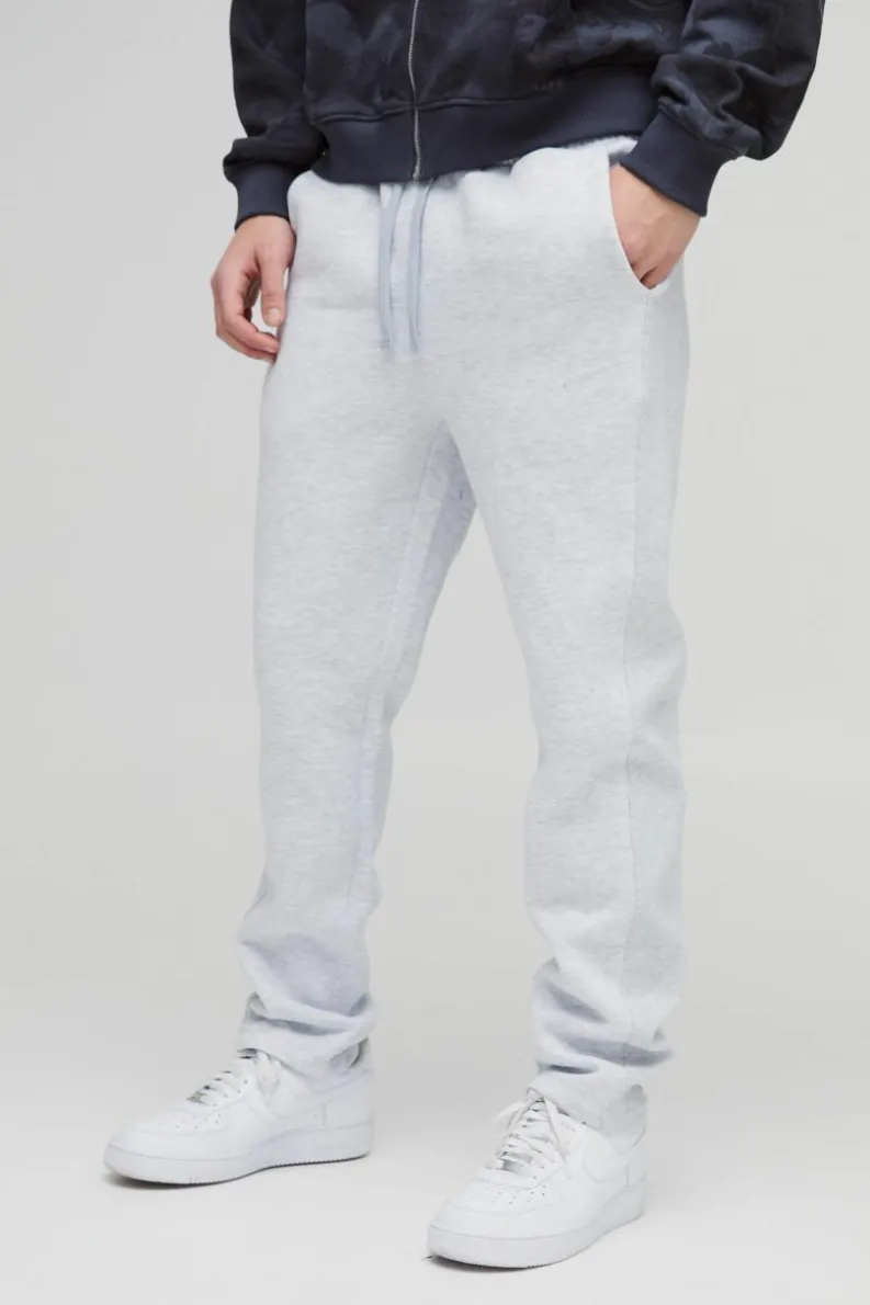 Fashion boohooMAN Slim Fit Rib Detail Joggers grey marl