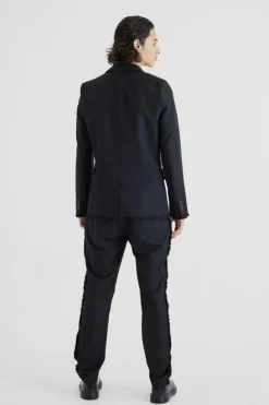 Best Sale boohooMAN Slim Fit Smart Trousers With Distressing black