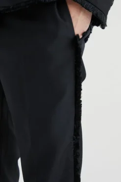 Best Sale boohooMAN Slim Fit Smart Trousers With Distressing black