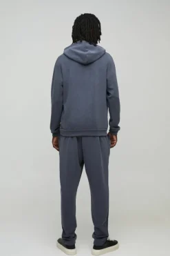 Store boohooMAN Slim Fit Soft Peached Hoodie grey