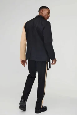 Flash Sale boohooMAN Slim Fit Wrap Panel Blazer black