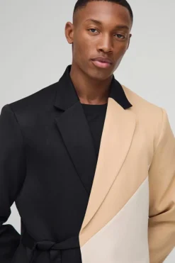 Flash Sale boohooMAN Slim Fit Wrap Panel Blazer black