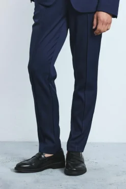 Store boohooMAN Slim Fixed Waist Tailored Trouser navy