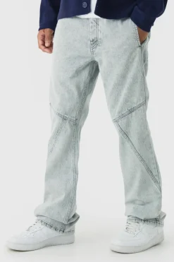 Flash Sale boohooMAN Slim Flared Panelled Jeans light grey