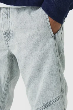Flash Sale boohooMAN Slim Flared Panelled Jeans light grey