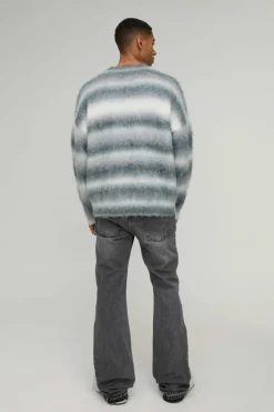 Best boohooMAN Slim Flared Stacked Tonal Gusset Jeans mid grey