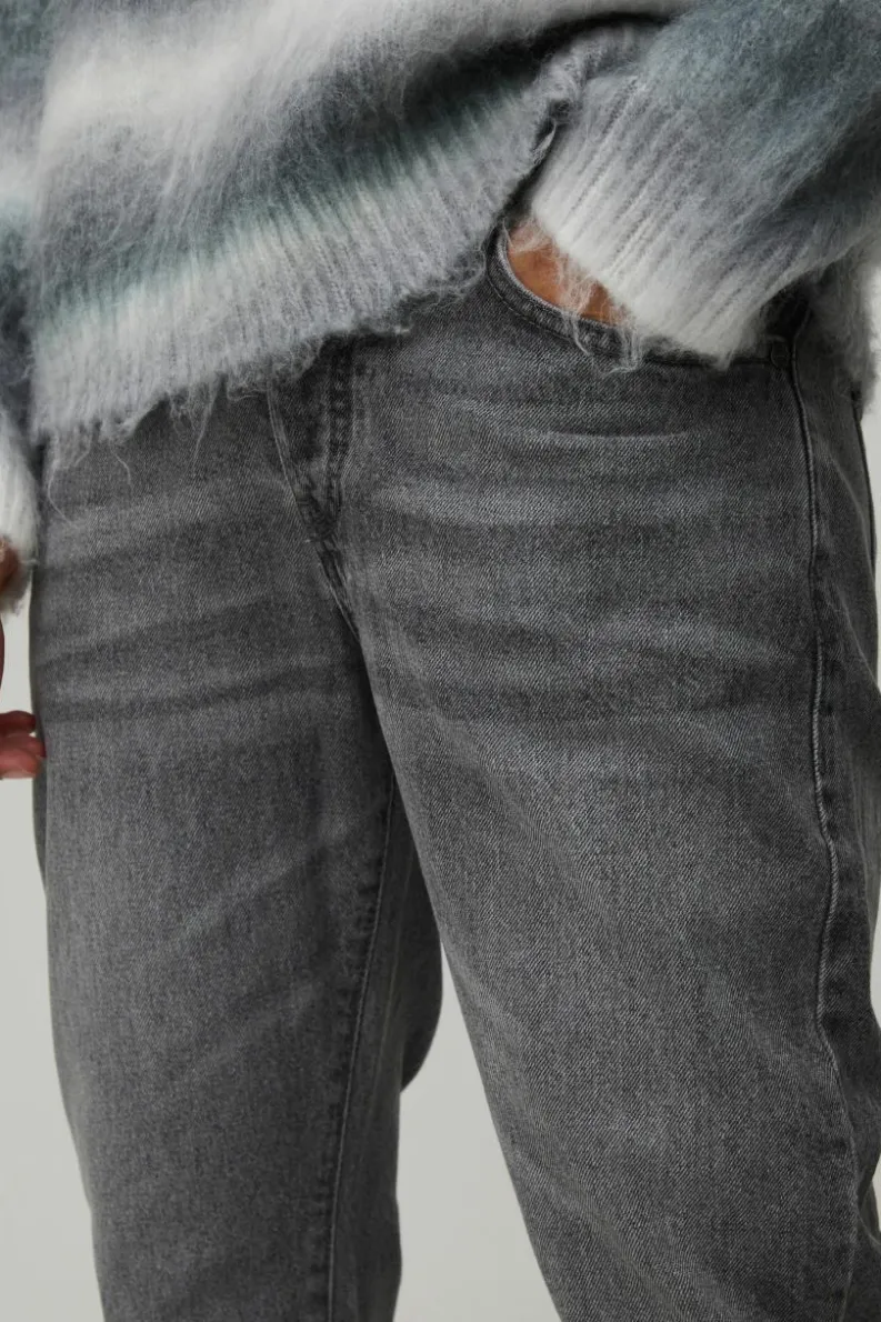 Best boohooMAN Slim Flared Stacked Tonal Gusset Jeans mid grey