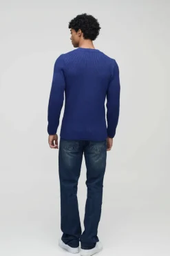 Store boohooMAN Slim Flared Stacked Washed Jeans antique blue