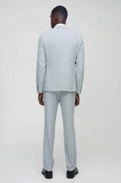 Discount boohooMAN Slim Suit Trousers grey