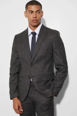 Flash Sale boohoo Slim Large Check Suit multi