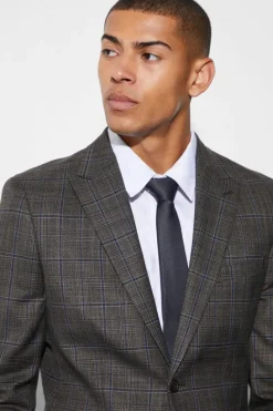 Flash Sale boohoo Slim Large Check Suit multi