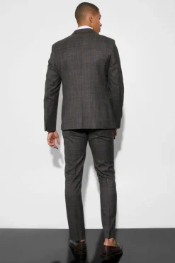 Flash Sale boohoo Slim Large Check Suit multi
