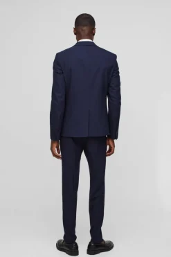 Store boohooMAN Slim Single Breasted Jacket navy