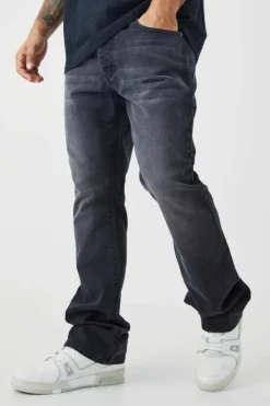 Clearance boohooMAN Slim Rigid Flare Jean washed black