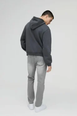 Store boohooMAN Slim Rigid Jean mid grey