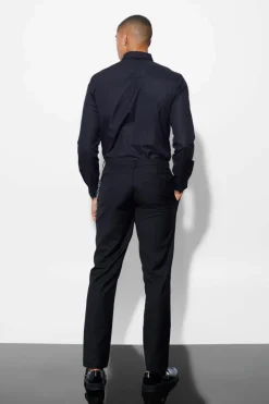 Outlet boohooMAN Slim Side Panel Suit Trousers green