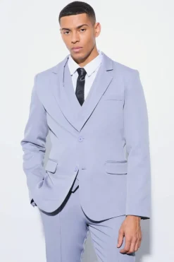 Best boohooMAN Slim Single Breasted Blazer grey
