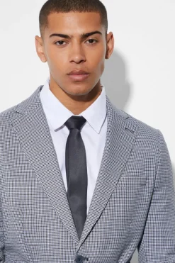 Best boohooMAN Slim Single Breasted Blazer With Belt black