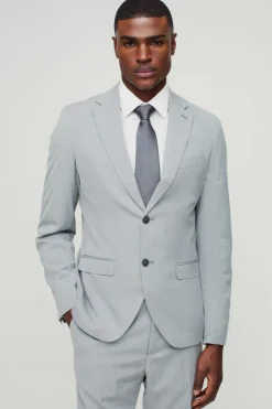 New boohooMAN Slim Single Breasted Suit Jacket grey