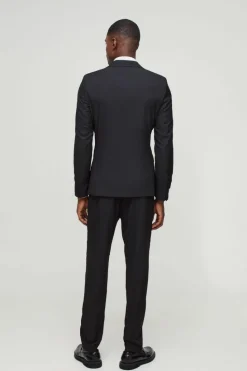 Store boohooMAN Slim Suit Trousers black