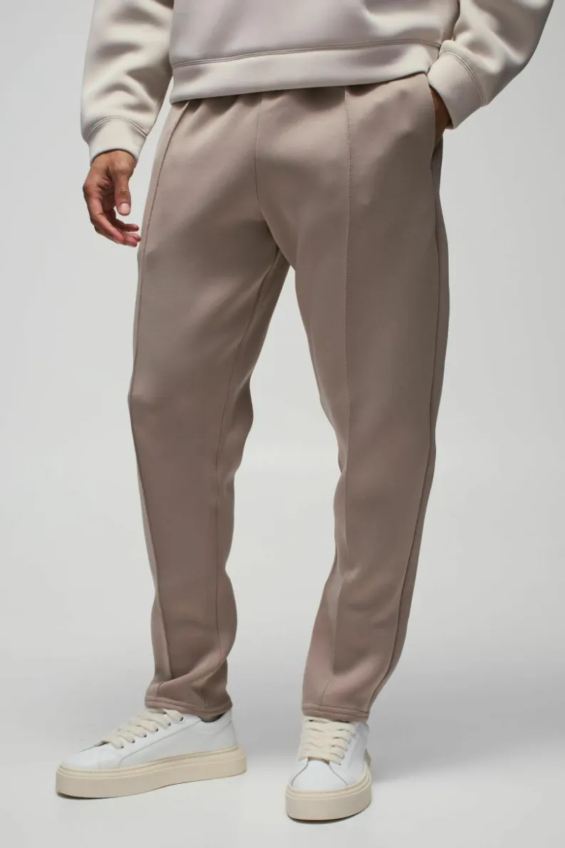 Cheap boohooMAN Slim Tapered Bonded Scuba Jogger taupe
