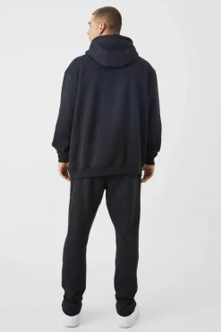 Cheap boohooMAN Slim Tapered Interlock Jogger With Pintuck black