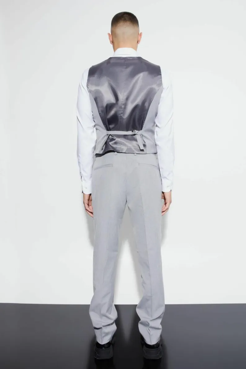 Outlet boohoo Slim Three Piece Suit grey