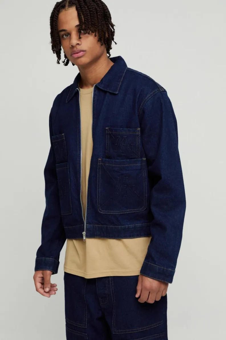 Online boohoo Smart Embossed Set indigo
