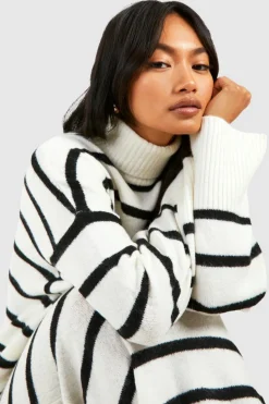 Flash Sale boohoo Soft Knit Stripe Jumper & Maxi Skirt Set ivory