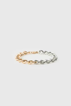 Online boohooMAN Spliced Bracelet silver