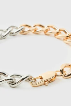 Online boohooMAN Spliced Bracelet silver