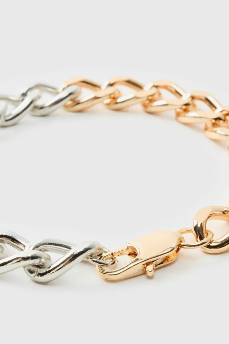 Online boohooMAN Spliced Bracelet silver