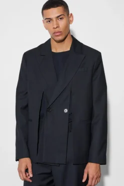 Flash Sale boohooMAN Split Hem Oversized Suit Jacket black