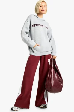 Best boohoo Sports Club Oversized Knitted Hoody grey